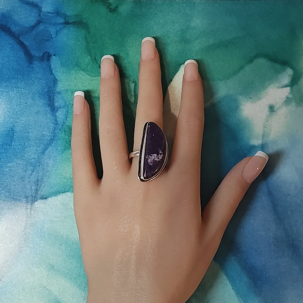 Lepidolite Gemstone Ring - Size 9 - Picture 7 of 8